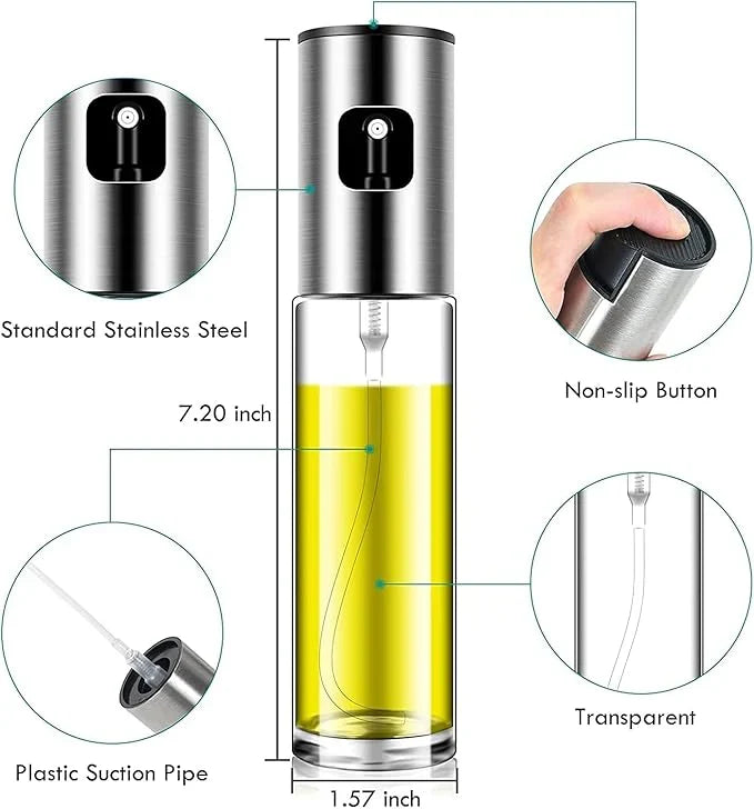 Stainless Steel Oil Spray Bottle | بخاخ زيت من الستانلس ستيل